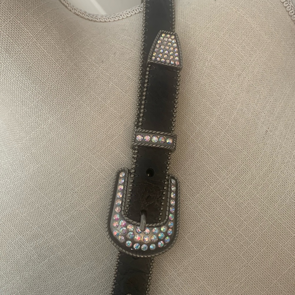 NWT Roper Leather Belt Sz L 34-36 with Bling! Price now FIRM - Picture 15 of 17